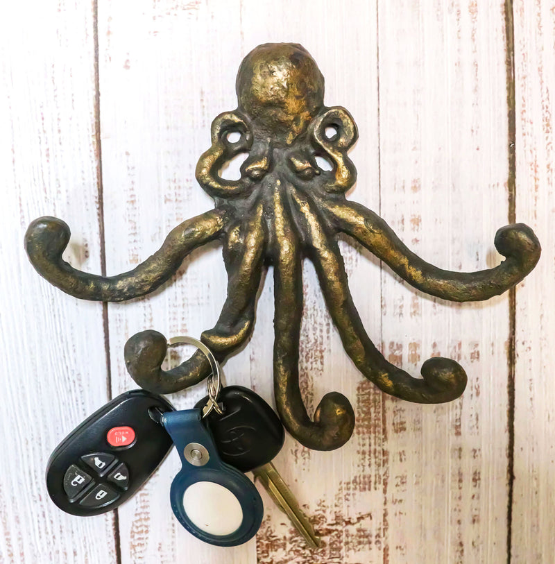 Ebros Marine Ocean Sea Giant Octopus Wall Mount Iron Coat Key Hook Han–  Ebros Gift
