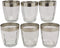 Ebros Set of 6 Double Old Fashioned Tumbler Glass With Greek Rim Accent 12oz
