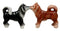 Ebros Animated Dog Siberian Huskies Salt and Pepper Shakers Ceramic Magnetic Figurine Set 4" L Pedigree Dogs Husky Breed Brown and Black Coat Kissing Collectible Figurines Kitchen Decorations - Ebros Gift