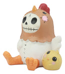 Ebros Furry Bones Chicken Nugget with Yellow Chick Figurine 3.5" Tall Skeleton