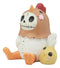 Ebros Furry Bones Chicken Nugget with Yellow Chick Figurine 3.5" Tall Skeleton