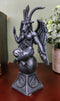 Faux Stone Grey Sabbatic Goat Idol Baphomet Sigil Pentagram Figurine 6.5"H