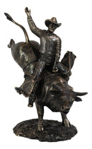 Ebros Rodeo American Cowboy on Bull Resin Figurine-Bronze Finish Resin 10.5"H - Ebros Gift
