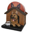 Canine Service Germen Shepherd Dog In Doghouse Coaster Set Holder And 4 Coasters