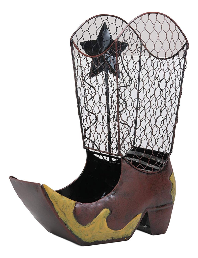 Western Rustic Cowboy Cowgirl Boot Texas Star Decorative Cork and Wine Holder
