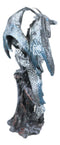 Small Winged Guardian Water Dragon Knight With Rhinestone Rock Fantasy Figurine