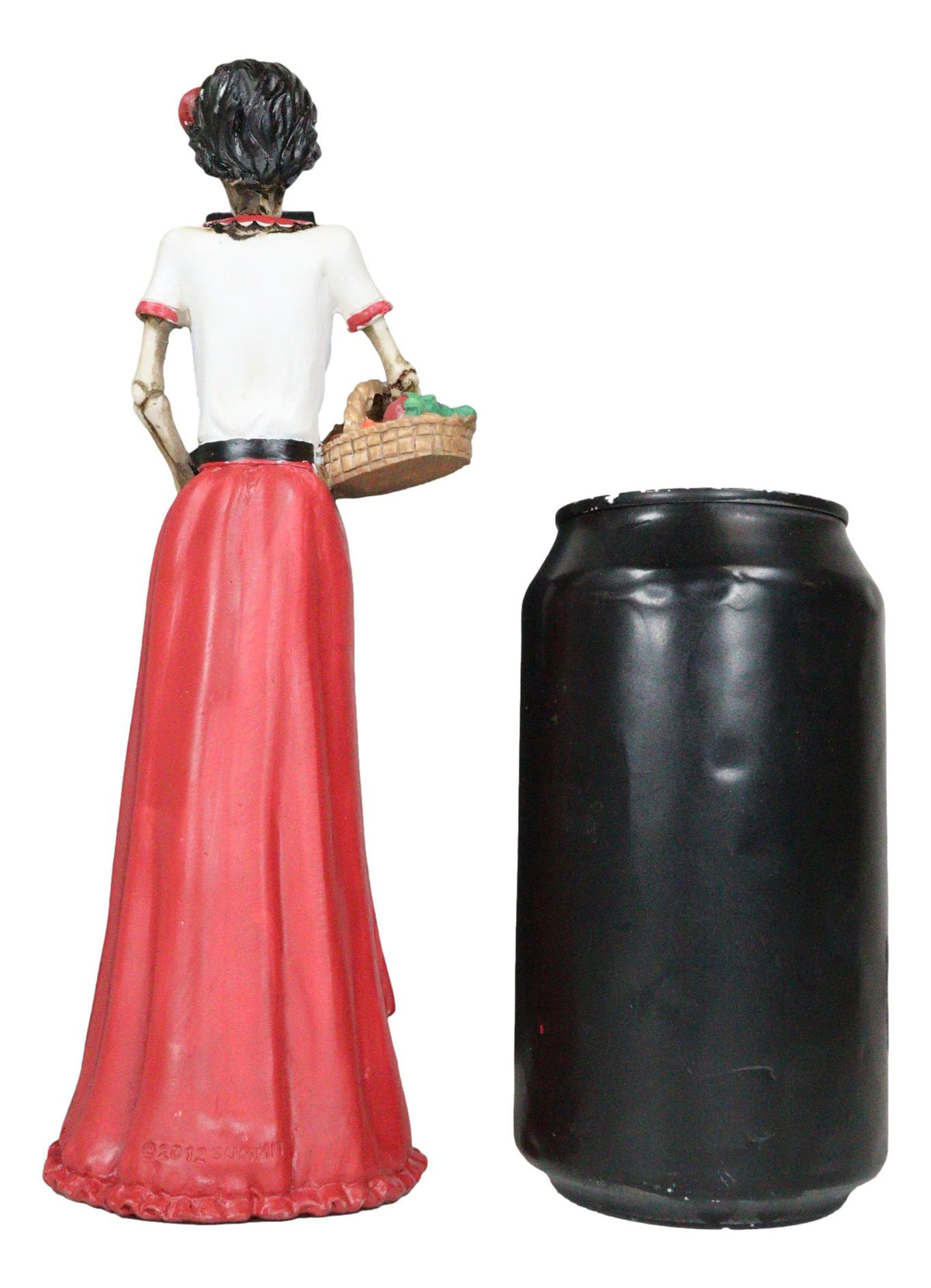 Day of The Dead Traditional Senorita Mexican Lady With Fruit Basket Figurine