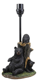 Ebros Rustic Black Momma Bear With Cubs Playing Hide And Seek Table Lamp With Shade