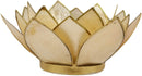 Ebros Seashells Lotus Flower Votive Tea Light Candle Holder 4.25"D (Yellow Gold)