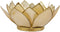 Ebros Seashells Lotus Flower Votive Tea Light Candle Holder 4.25"D (Yellow Gold)