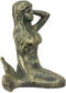Ebros Gift 6.75" Tall Nautical Siren Expecting Mermaid Cast Iron Rustic Vintage Patina Finish Statue Ocean Goddess Princess Coastal Beach Under The Sea Mermaids Decorative Accent