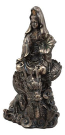 Ebros Avalokiteśvara Meditating Buddha Kwan Yin Kuan Yin On Dragon Statue 11"H