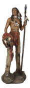 Large Native American Indian Eagle Warrior Chief With Spear And Shield Figurine