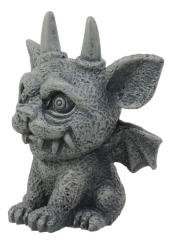 Gothic Horned Bat Cat Gargoyle Bast Figurine Small Mythical Fantasy Decor Statue