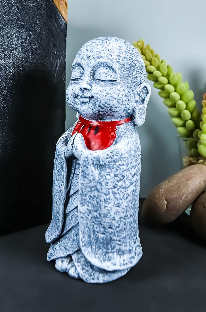 Ebros Jizo With Red Bib Statue 5"Tall Ksitigarbha Bodhisattva Ojizo Sama Figurine