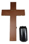 Rustic Western Forest Black Bears Faux Wooden Tree Wall Cross Decor 14" H