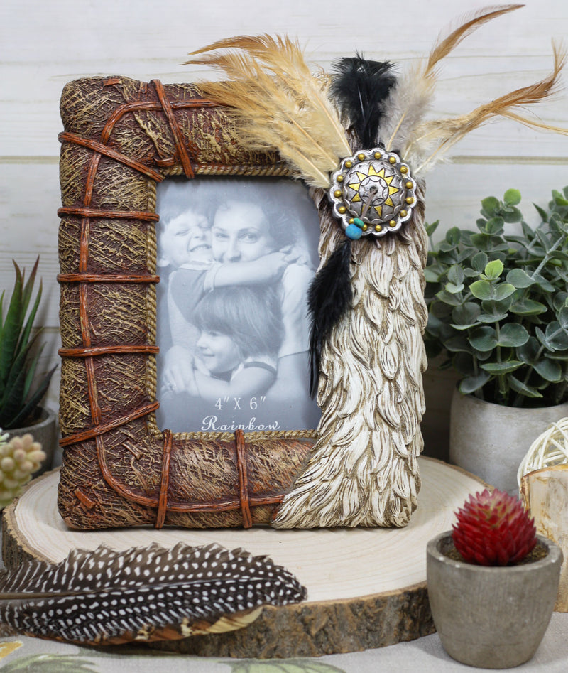 Southwest Indian Eagle Feathers Dreamcatcher 4X6 Wall Or Desktop Photo Frame