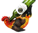 Ebros Gift Barnyard Farm Rooster Chicken Wine Bottle Holder Caddy Figurine 11" L