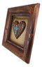 Rustic Western Turquoise Rocks Cross Heart Wooden Wall Decor Picture Frame