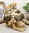 Ebros Bullet Ammo Mohawk Punk Rock Steampunk Skull Figurine With Painted Gearwork 7'L