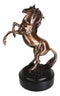 Western Black Beauty Prancing Horse Bronzed Resin Figurine With Museum Base