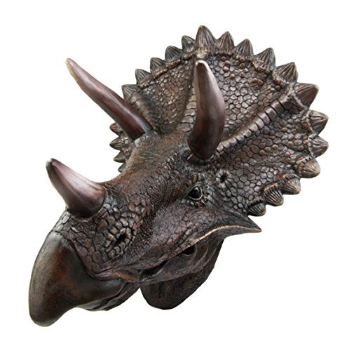 Ebros Jurassic Triceratops Wall Head Large 15.25" H Hanging Wall Decor Plaque - Ebros Gift