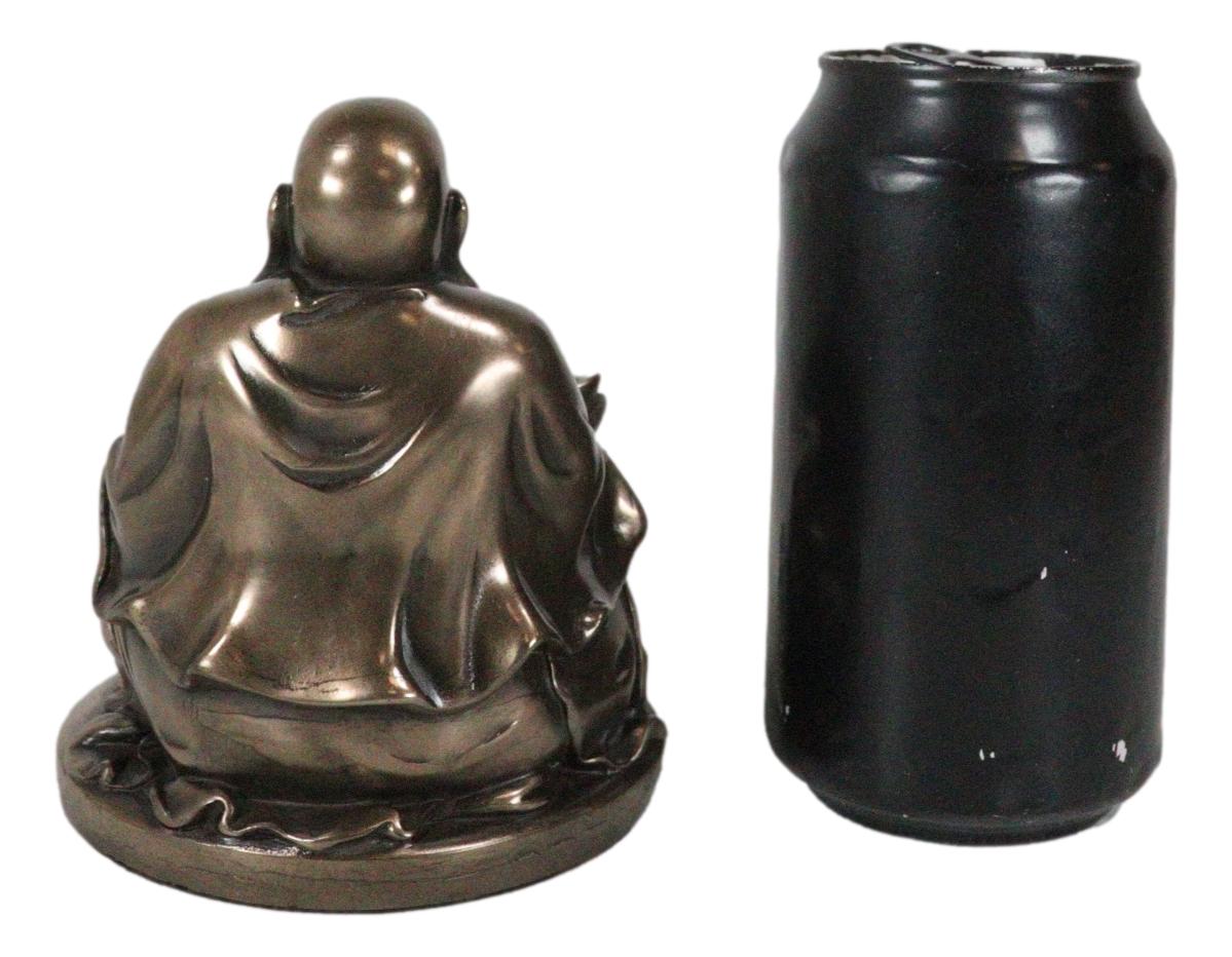Laughing Buddha Zen Monk Of Prosperity Golden Nugget Lucky Charm Figurine 4.5"H