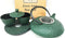 Japanese Evergreen Bamboo Green Heavy Cast Iron Tea Pot With Trivet and 2 Cups