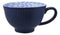 Blue Vintage Victorian Palm Leaves Design Large Porcelain Mug 19oz 5.25"D Set 6