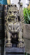Stoic Winged Lioness Gargoyle Crouching On Pedestal Decorative Figurine 6.25"H