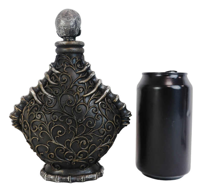 Ceramic Witchcraft Mad Doctor Skeleton Spine Powdered Bones Skull Potion Bottle
