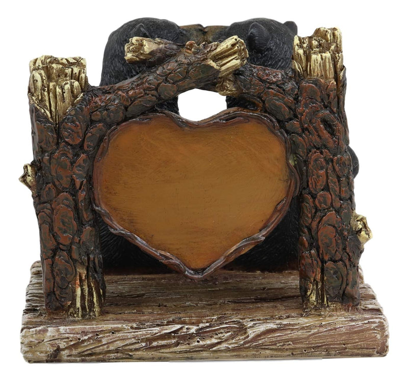 Ebros Romantic Kissing Black Bears Seated By Tree Logs Kitchen Napkin Holder 5"H