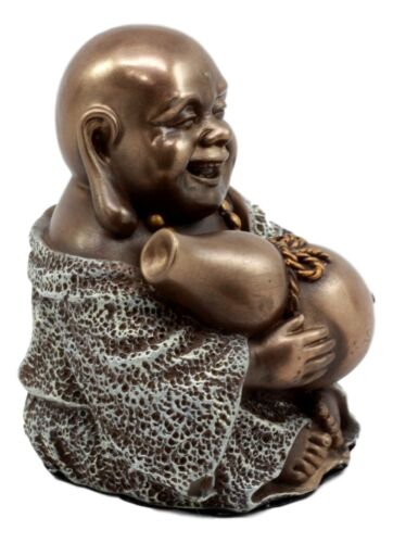 Drunken Hotei Happy Buddha With Wine Gourd Figurine 4"H Keepsake Amulet Statue