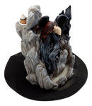 Ebros Gothic Dark Angel W/ Shadow Dragon On Waterfall Rocky Cliff Figurine 7.5" H