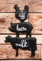 Ebros 9.25"H Cast Iron Chicken Pig And Cow Egg Bacon Milk Wall Hanging Plaque