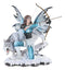 Ebros Gift Large Snowcap Winter Huntress Fairy With Bow and Arrow By Alpha Wolf Fenrir Figurine 18"H