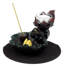 Ebros Feng Shui Zen Lotus Flower Incense Cone & Stick Burner Candle Holder Figurine