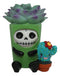 Ebros Furry Bones Echy The Succulent Plant Pot With Cactus Skeleton Figurine