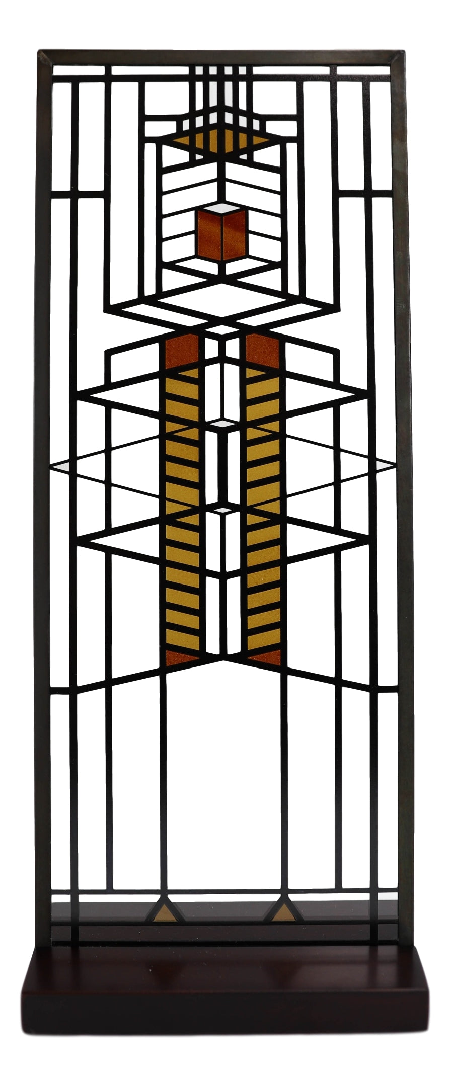 Frank Lloyd Wright Robie House Window 51 Stained Glass Wall Or Desktop Plaque