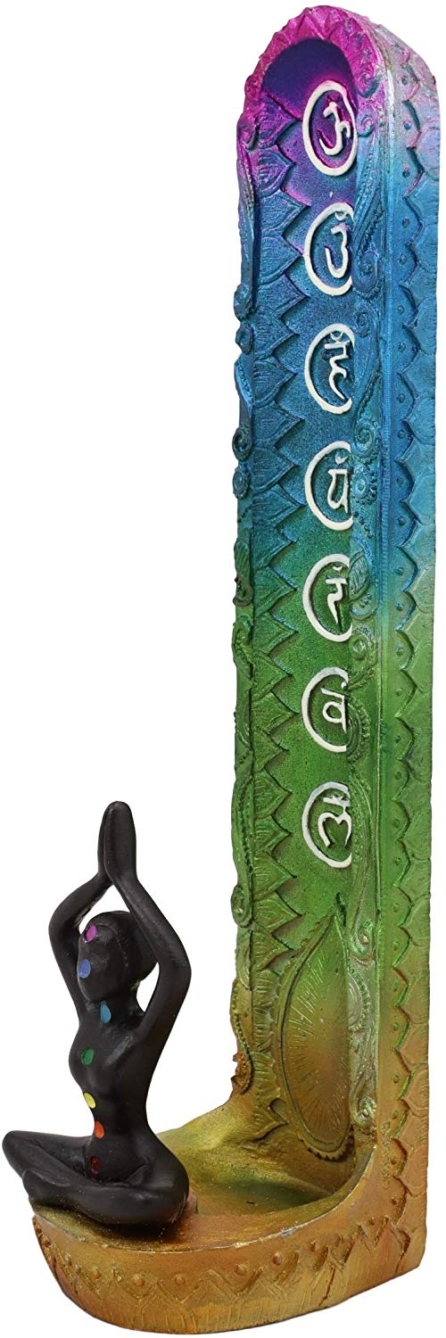 Ebros Gift Rainbow Spiral Goddess Feminine Incense Stick Burner (Upright Pose)