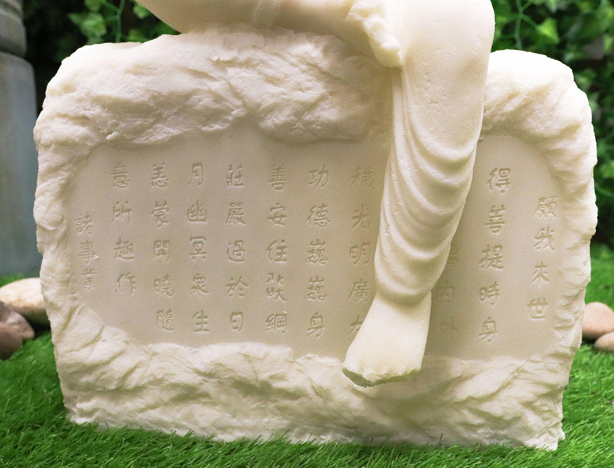 Ebros 24"H Large Armless Goddess of Compassion Kuan Yin Sitting On Mantra Rock Statue - Ebros Gift