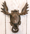 Ebros Rustic Western Forest Horned Bull Moose Head Cast Iron Door Knocker 10"H