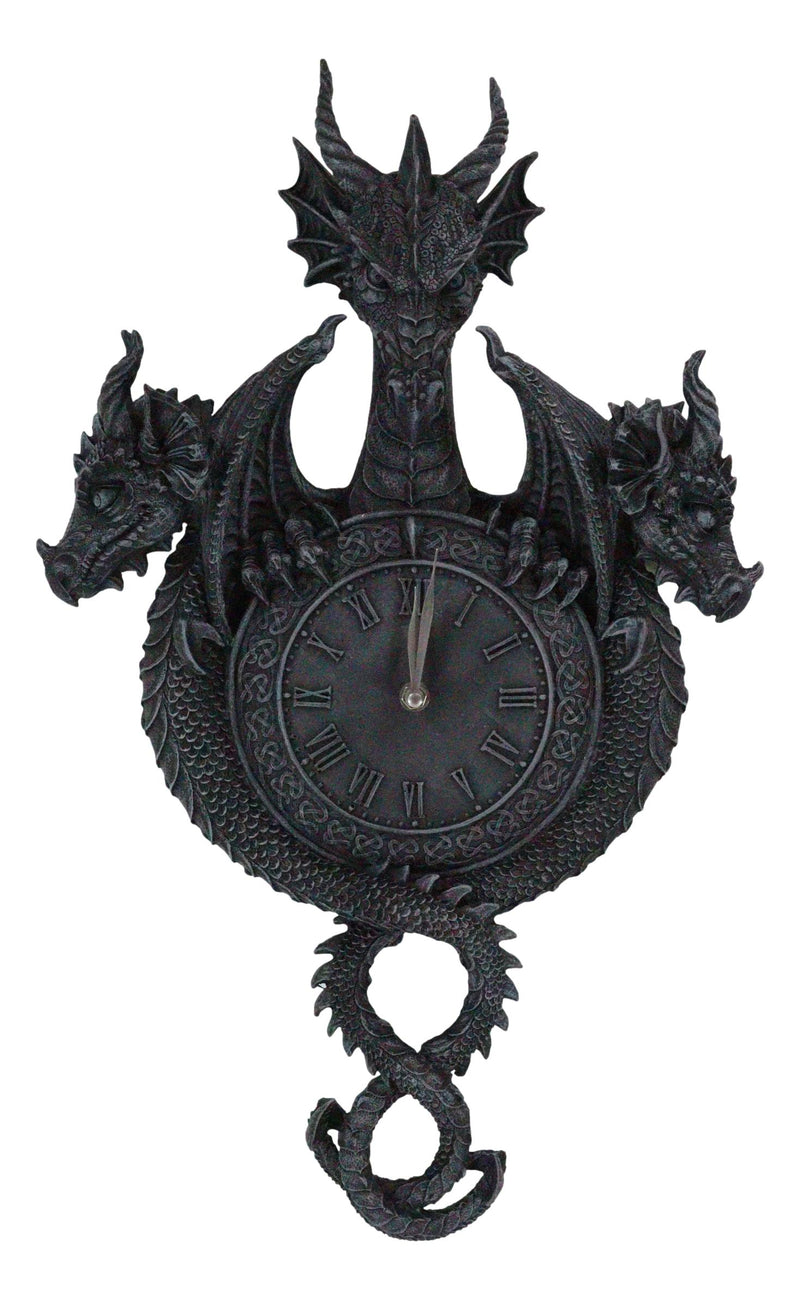 Large Gothic Spiral Serpent Triple Dragon Overlords Time Sentinels Wall Clock