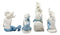 Nautical Sea World Ocean Mermaids With Blue Tails Statue Set of 4 Coastal Decors