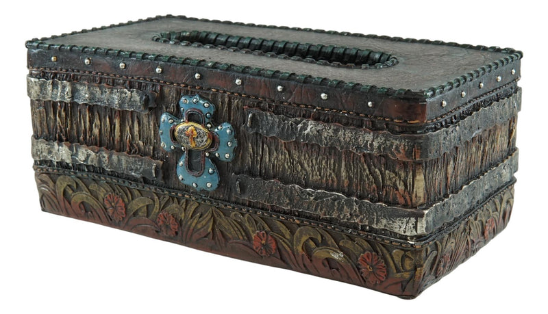 Country Rustic Western Floral Blue Cross With Concho 6 Piece Bathroom Vanity Set