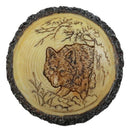 Ebros Rustic Faux Wood Alpha Wolf Jewelry Box Figurine 4" Diameter