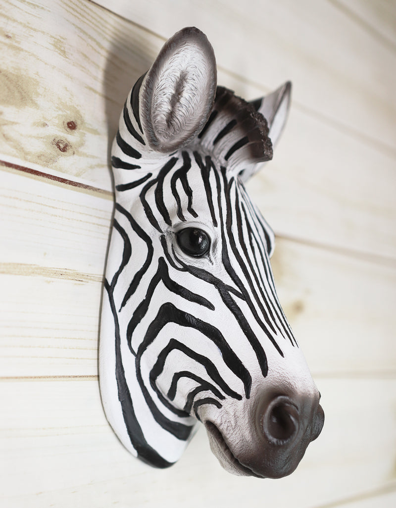 Ebros Safari Zebra Horse Bust Wall Decor Wildlife Wall Mount Sculpture Plaque 9.5"H