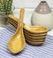 Ebros Made In Japan Modern Glazed Ceramic Speckled Yellow Soup Spoons Set Of 6
