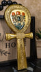 Ebros Egyptian Gods Winged Scarab Dual Cobra Uraeus Ankh Shaped Hand Mirror