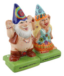 Free Spirit Hippie Mr Gnome And Flower Child Lady Gnomes Salt Pepper Shakers Set